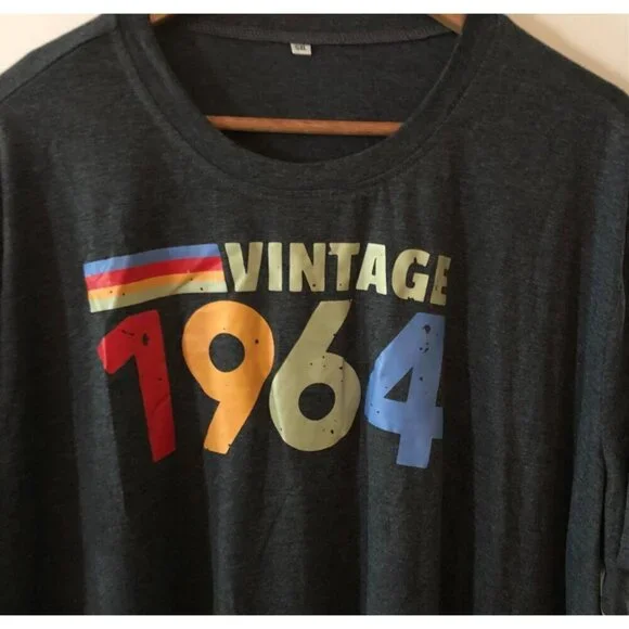 NWOT Vintage 1964 Gray 5XL T-Shirt - Picture 1 of 10